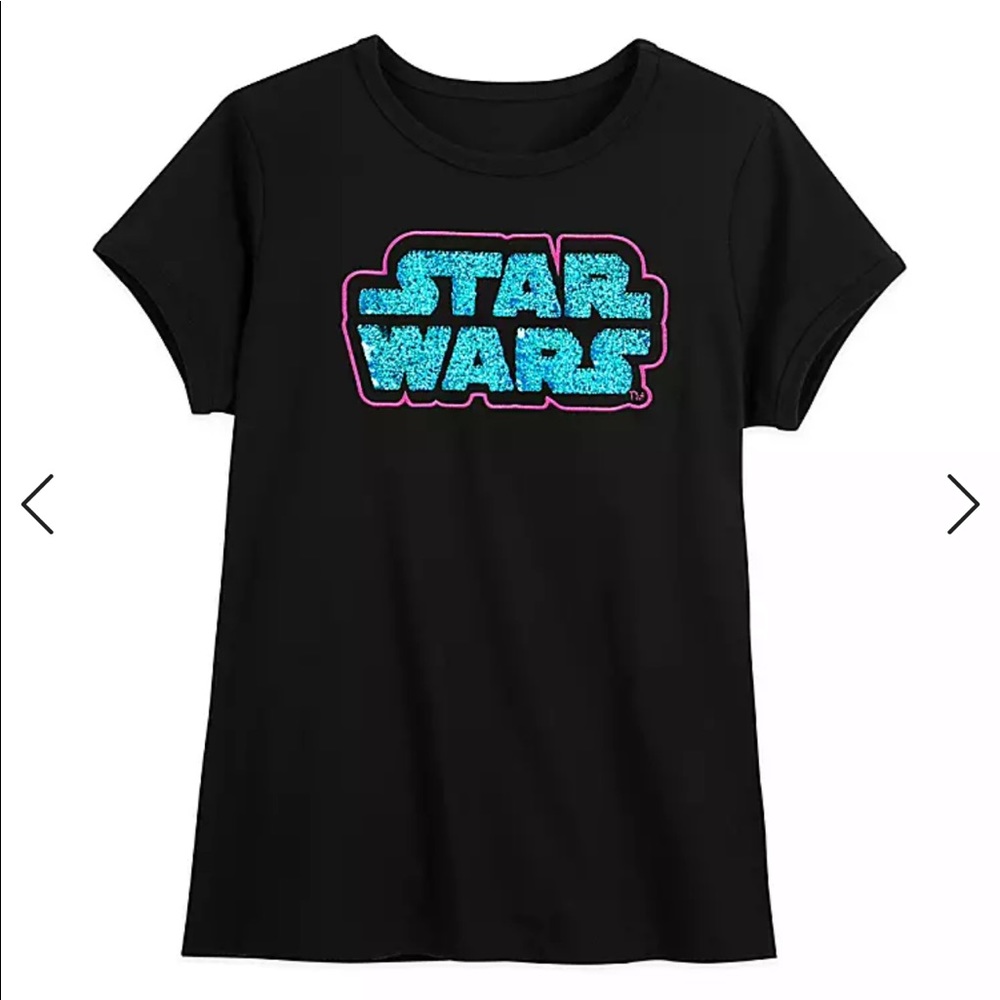 Star Wars Logo Flip Sequin T-Shirt for Women NWT